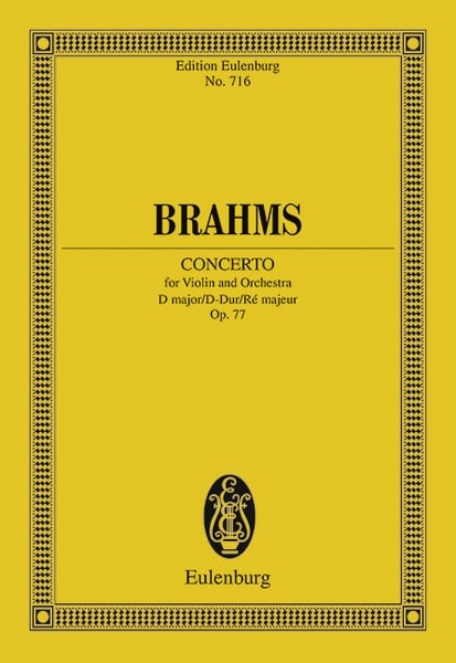 Brahms: Concerto D Major Opus 77 (Study Score) published by Eulenburg